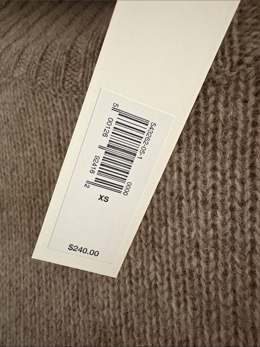 Banana Republic 100% Cashmere Taupe Mock Neck Sweater NWT - Picture 9 of 9